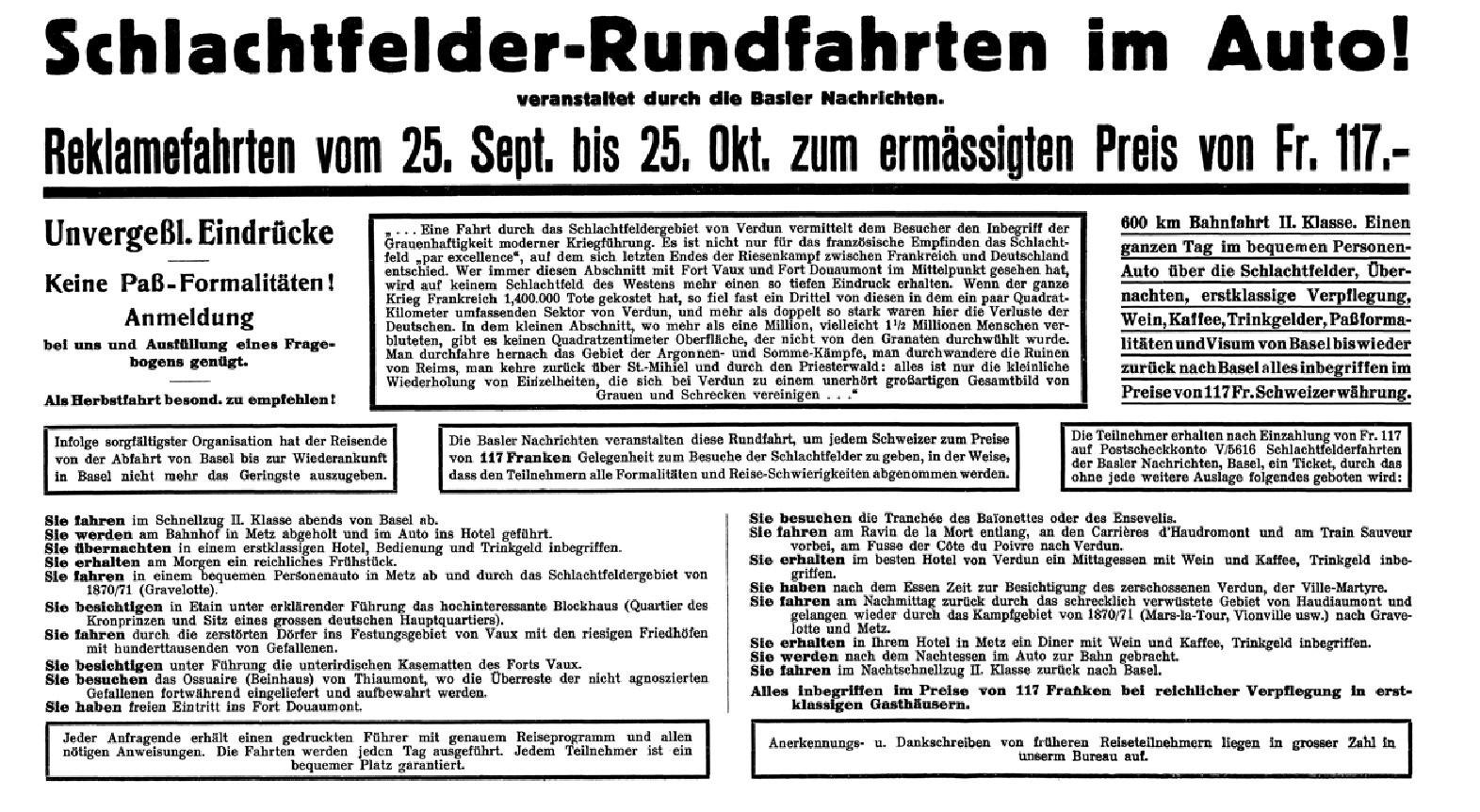 Inserat Basler Nachrichten
